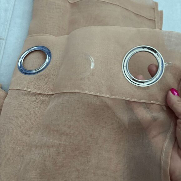 HUTO Taupe Brown Sheer Curtains 2 Panels 52 x 84 Inch Living Room New Open Box - Picture 2 of 6